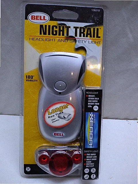 Bell Night Trail Headlamp Tail & Safety LED Light Bike Set Mount Brackets
