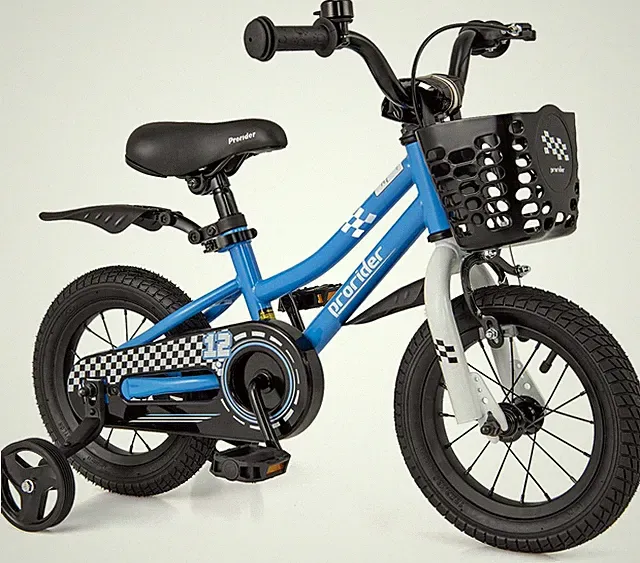 Kids Bike 12-18" for Ages 3-8, Removable Training Wheels, Basket & Bell