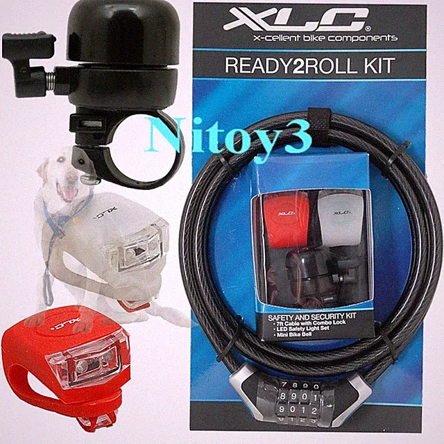 XLC Ready 2 Roll Bike Accessory Kit Includes: CABLE LOCK-LED LIGHTS-BELL